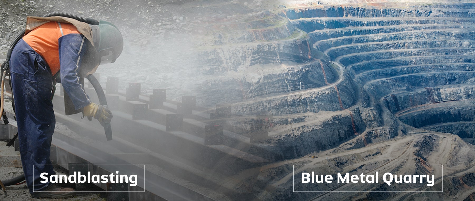 Sandblasting - Blue metal quarry